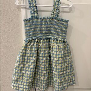 Zara Gingham Check Dress With Flowers